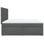vidaXL Sommier à lattes de lit avec matelas Gris foncé 180x200cm Tissu
