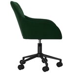 vidaXL Chaises pivotantes à manger lot de 2 Vert foncé Velours