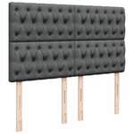 vidaXL Sommier à lattes de lit avec matelas Gris foncé 140x200cm Tissu