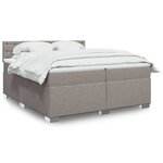 vidaXL Sommier à lattes de lit avec matelas Taupe 200x200 cm Tissu