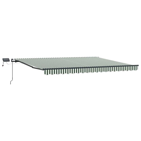 vidaXL Auvent Rétractable Vert et blanc 400 ×300 cm tissu