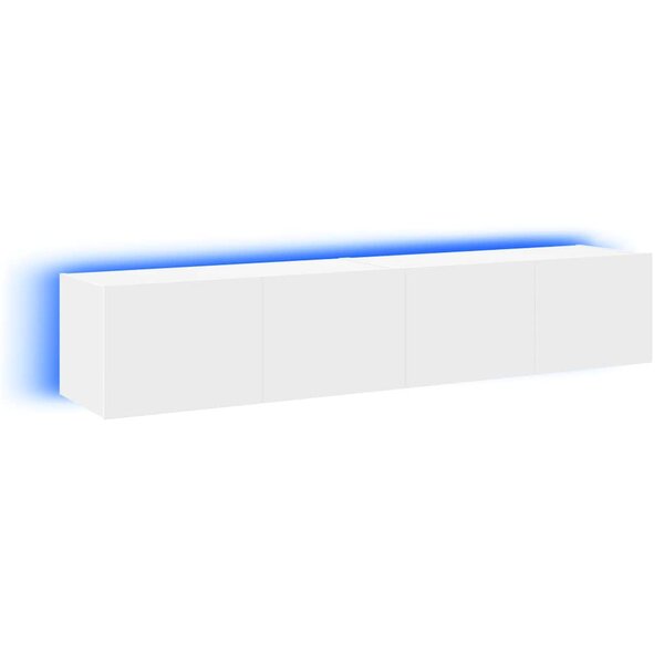 vidaXL Meubles TV muraux avec lumières LED 2 Pièces blanc 80x35x31 cm