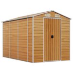 vidaXL Abri de jardin marron clair 191x300x198 cm acier galvanisé