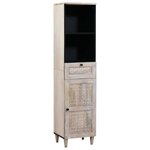 vidaXL Cabinet de salle de bain avec tiroir Blanc 38 x 33.5 x 160 cm