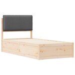 vidaXL Cadre de lit avec tête de lit rembourrée Gris foncé 80 x 200 cm