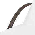 vidaXL Chaise longue avec coussin et table Résine tressée Marron