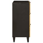 vidaXL Buffet Noir et or 60 x 33 x 75 cm bois de manguier massif