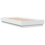 vidaXL Cadre de lit sans matelas avec lumières LED blanc 75x190 cm