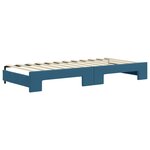 vidaXL Lit de jour avec lit gigogne bleu 90x200 cm velours