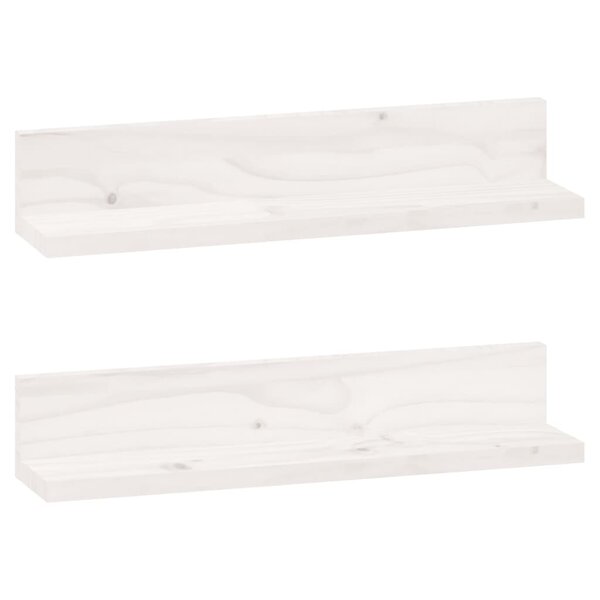 vidaXL Étagères murales 2 Pièces Blanc 50x11x9 cm Bois de pin massif