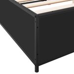 vidaXL Cadre de lit noir 140x190 cm bois d'ingénierie et métal