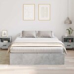 vidaXL Cadre de lit avec rangement Gris béton 140 x 190 cm