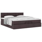 VidaXL Cadre de lit ottoman avec matelas marron foncé 200x200 cm tissu