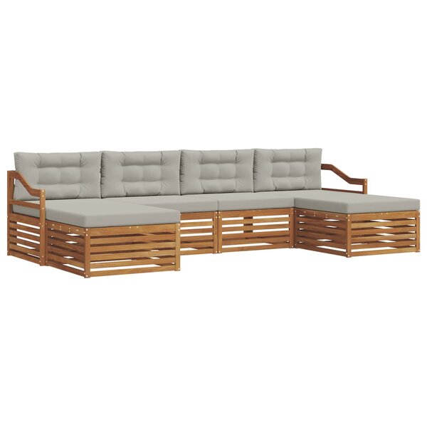 vidaXL Ensembles de canapés avec coussin 6 Pièces Gris Naturel et Clair