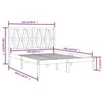 Vidaxl cadre de lit marron miel bois massif 120x190 cm petit double
