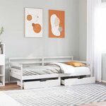 vidaXL Lit de jour avec tiroirs sans matelas 90x200 cm bois massif