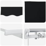 vidaXL Auvent Rétractable Noir 350 x 200 cm Polyester et Aluminium