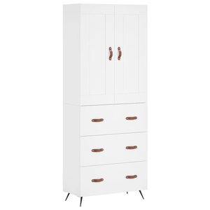 vidaXL Buffet haut Blanc 69 5x34x180 cm Bois d'ingénierie