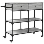 vidaXL Chariot de cuisine sonoma gris 105x42x95 cm bois d'ingénierie