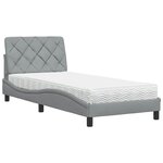 vidaXL Lit avec matelas gris clair 90x200 cm tissu