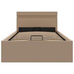 vidaXL Cadre de lit à rangement et LED Cappuccino Similicuir 100x200cm