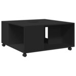 vidaXL Table basse noir 80x80x40 cm bois d'ingénierie