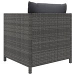 vidaXL Canapé de jardin avec coussins Gris Résine tressée