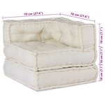 vidaXL Pouf modulaire crème 70x70x54 tissu