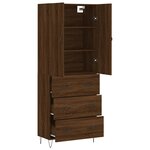 vidaXL Buffet haut Chêne marron 69 5x34x180 cm Bois d'ingénierie