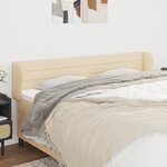 vidaXL Tête de lit avec oreilles Crème 183x23x78/88 cm Tissu