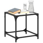 vidaXL Table basse avec dessus en verre transparent 40x40x40 cm acier