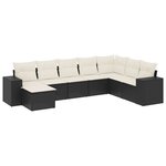 vidaXL Salon de jardin 8 Pièces avec coussins noir résine tressée