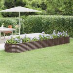 vidaXL Lit surélevé de jardin Acier enduit de poudre marron
