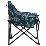 vidaXL Chaise de camping avec poche pliable lot de 2 motif de feuille
