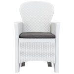 vidaXL Chaise de jardin lot de 2 coussin Blanc Plastique Aspect rotin