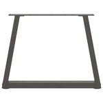 vidaXL Pieds de table basse en forme de V  2 pièces  anthracite  70 x (42-43 3) cm  acier