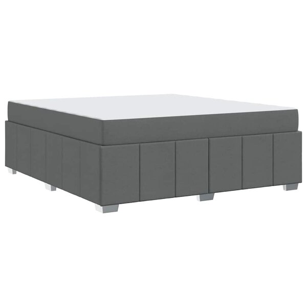 vidaXL Cadre de lit avec matelas Gris foncé 180 x 200 cm tissu