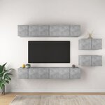 vidaXL Meubles TV 8 Pièces Gris béton Aggloméré