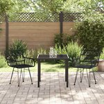 vidaXL Ensemble de salle à manger pour jardin 3 Pièces Noir Poly rotin