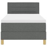 vidaXL Lit à ressort LED avec matelas Gris foncé 100 x 200 cm tissu