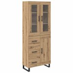 vidaXL Haut Armoire 2 Pièces Chêne artisanal Bois Aggloméré et Verre