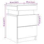 vidaXL Tables de chevet avec LED 2 Pièces vieux bois bois d'ingénierie