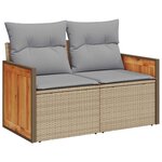 vidaXL Ensemble de canapé de jardin 9 Pièces beige et gris clair
