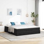 VidaXL Cadre de lit ottoman avec matelas noir 200x200cm velours