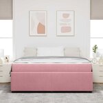 vidaXL Cadre de lit avec matelas Rose 180 x 200 cm tissu