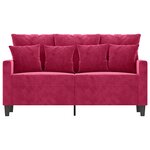 vidaXL Canapé à 2 places Rouge bordeaux 120 cm Velours
