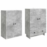 vidaXL Ensemble de Meubles 2 Pièces Gris béton 66 x 34 5 x 95 cm