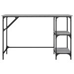 Bureau table poste de travail meuble d'ordinateur informatique étude sonoma 120 x 50 x 75 cm métal et bois d'ingénierie gris 02_0023946