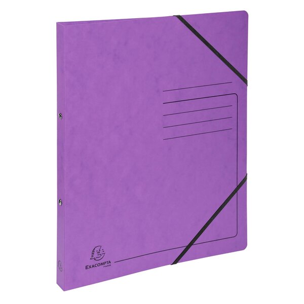 Classeur 2 Anneaux 15mm Carte Lustrée Imprimée - A4 - Violet - X 10 - Exacompta