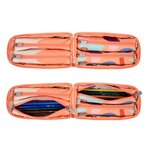 Trousses Milan Fun Animals  lot de 4  contenu standard : gomme  2 taille-crayons  crayon  1 stylo Sway bleu et 2 stylos tactiles P1 noirs et rouges  règle de 15 cm  10 crayons de couleur Ergo et 12 marqueurs - Orange/Beige